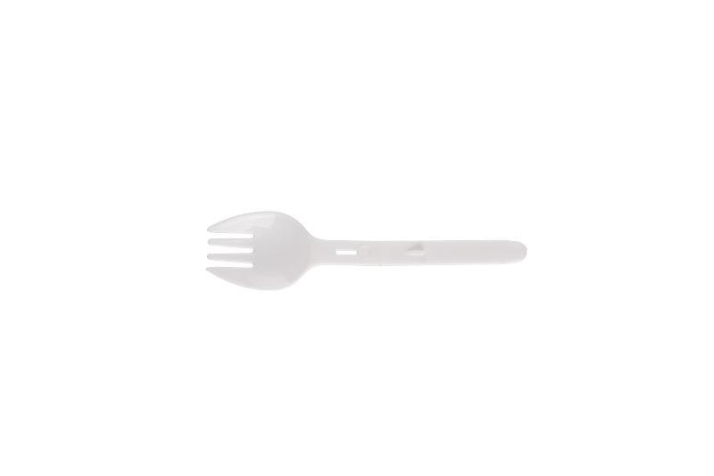 Одноразовая пластиковая белая складная круглая Spork мини-размера на вынос