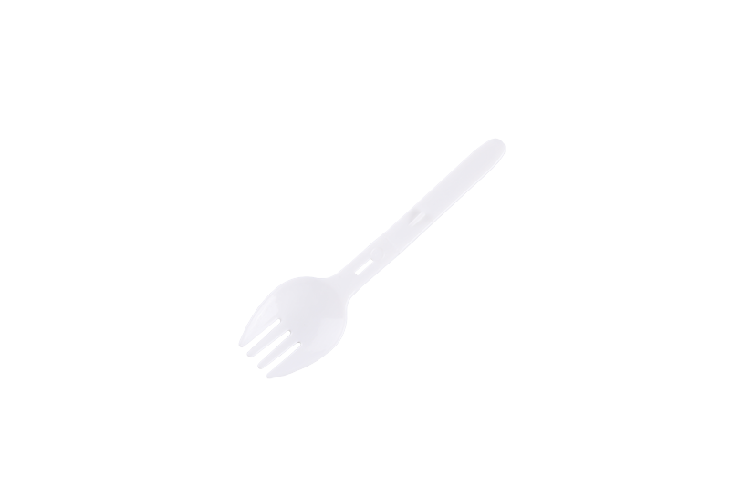 Одноразовая пластиковая белая складная круглая Spork мини-размера на вынос